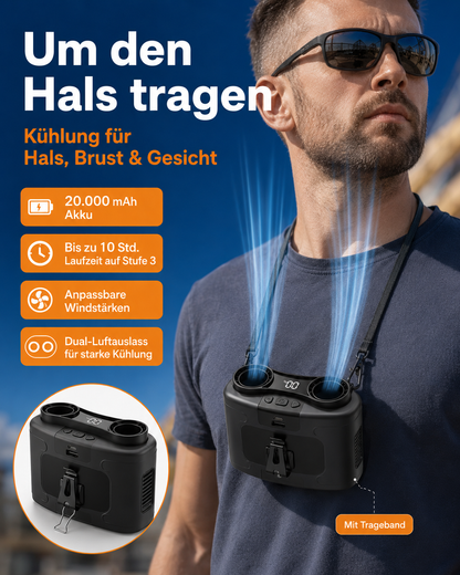 ClipCool - Tragbarer Taillenventilator mit Akku – Starker Mehrstufen-Wind