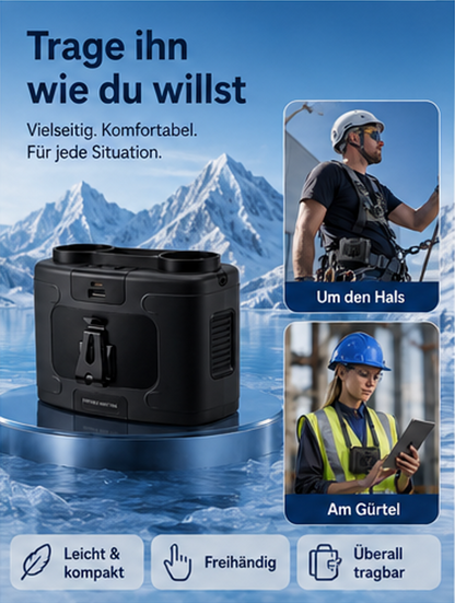 ClipCool - Tragbarer Taillenventilator mit Akku – Starker Mehrstufen-Wind