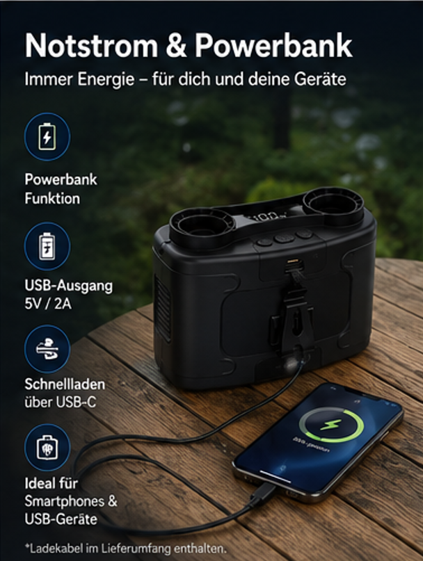 ClipCool - Tragbarer Taillenventilator mit Akku – Starker Mehrstufen-Wind